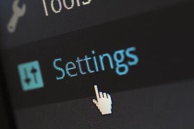 settings button on computer